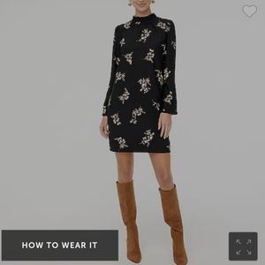 J Crew Ruffleneck Print Shift Dress